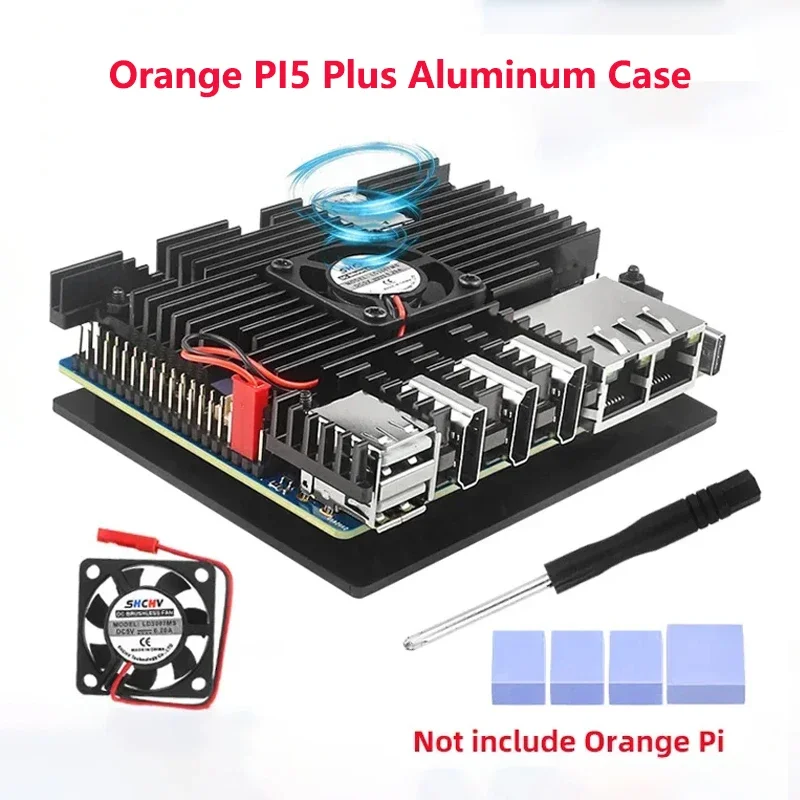 

Корпус Orange Pi 5 Plus с пассивным охлаждением и отверткой с вентилятором для OPI 5 Plus, 16 ГБ, 8 ГБ, 4 Гб