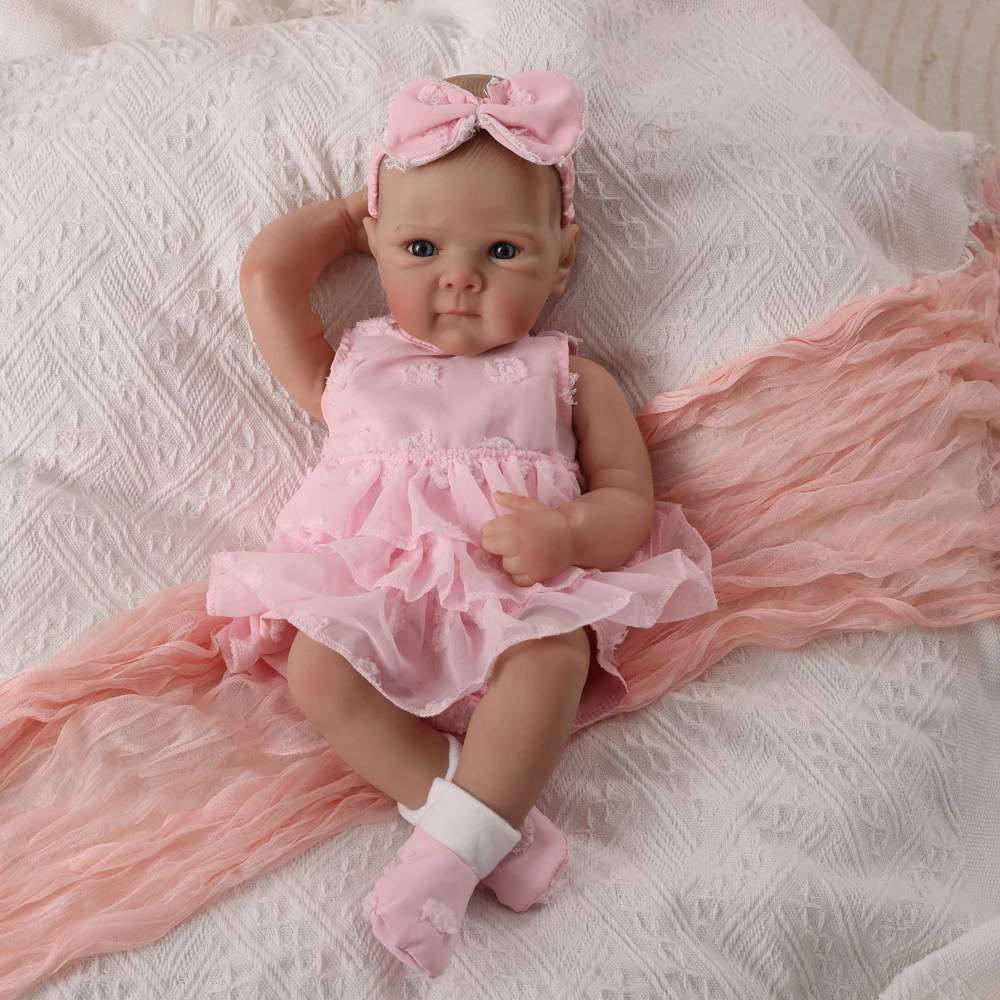 

18 Inch Bettie Full Body Vinyl Girl Washable Reborn Baby Doll With Painted Lifelike Hair Bebe Reborn Christmas Toys