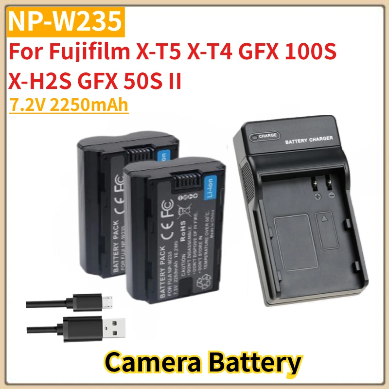 

7.2V 2250mAh NP-W235 NP W235 Camera Battery For Fujifilm X-T5 X-T4 GFX 100S X-H2S GFX 50S II Camera Brand-New High Quality