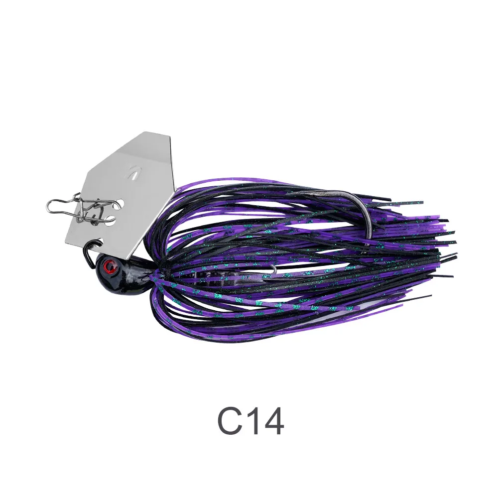 Noeby Chatterbait 10,5 g 14 g 21 g 28 g 35 g Jig-Nadel mit Klingen, Stinger-Haken, Drahtköder, Power-Wobbler, Bass, Hecht, Jig, Angelköder