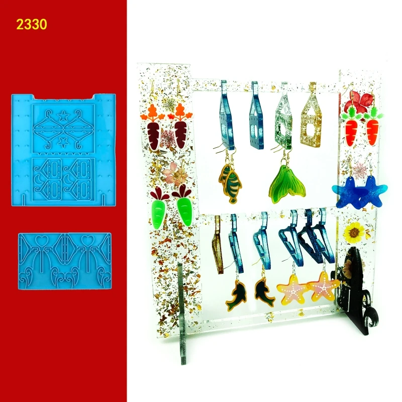 Fast Reach Hanger Shaped Earring Rack Mold Jewelry Organiser Mold for Hanging Dangle Earrings Display Holder Gifts for Girls