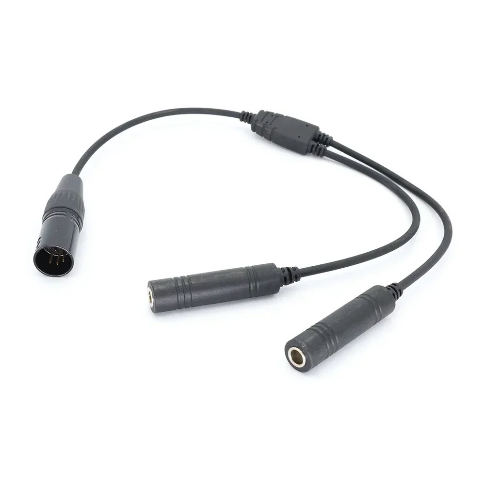 Aviation Headset GA Dual Plugs to Airbus 5 Pin XLR Headset Adapter