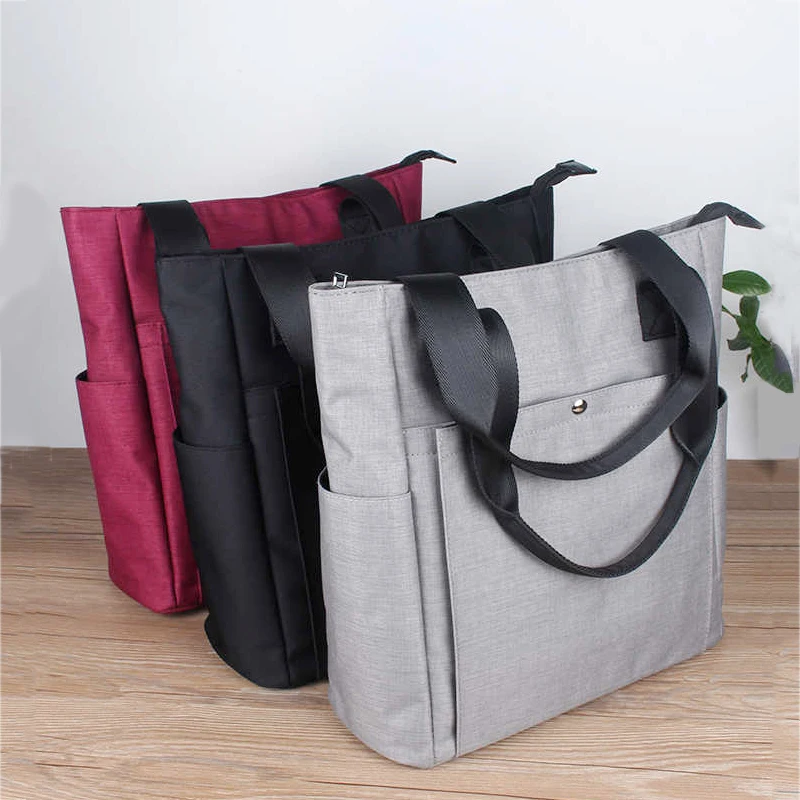 Large Capacity Canvas Tote Bag for Work Oxford Cloth Commuting Shopping Unisex Handbag Versatile Storage Student Shoulder Bag