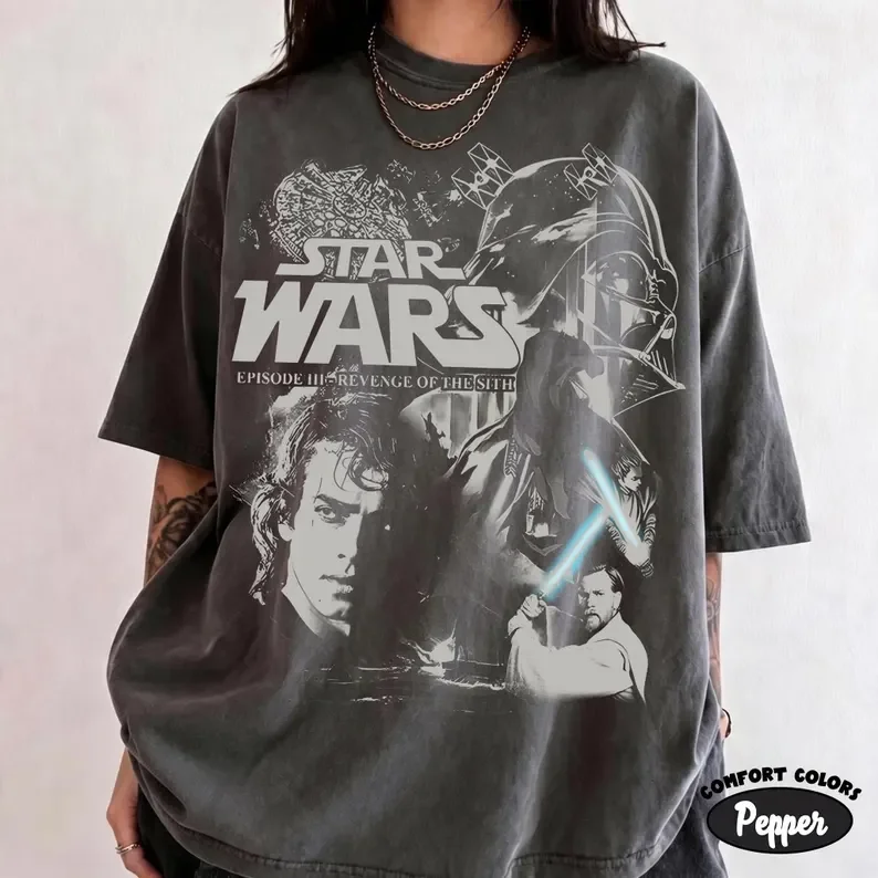 2026 Star Wars Summer Men's and Women's Pure Cotton T-shirt Comfortable, Breathable, High Quality Ins Y2k