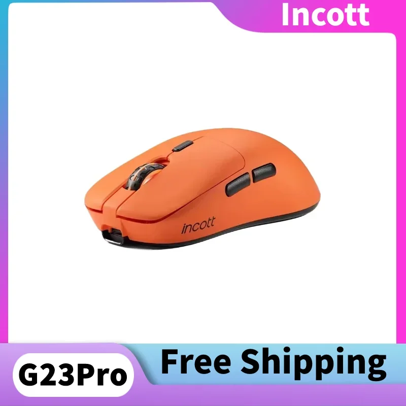 

Мышь Incott G23 Pro, двухрежимная беспроводная мышь 8K, с возможностью горячей замены, Micro PAW3395, датчик, 26 точек на дюйм, кабель с низкой задержкой, игровая мышь