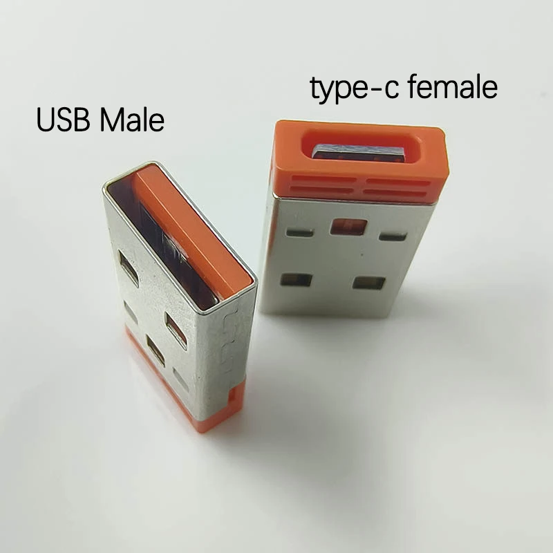2PCS USB Stecker Auf Typ-c Buchse Adapter USB-C Adapter TYP C Buchse Auf USB 2,0 Orange schwarz Daten Kabel PD Lade Dock – Detail 2