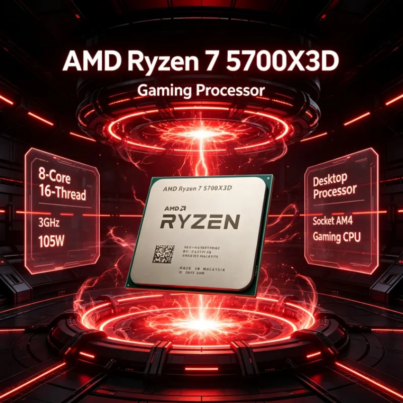 AMD Ryzen 7 5700X3D Desktop CPU for AM4 Platform 8 Cores 16 Threads 3.0GHz Up to 4.1GHz 105W DDR4