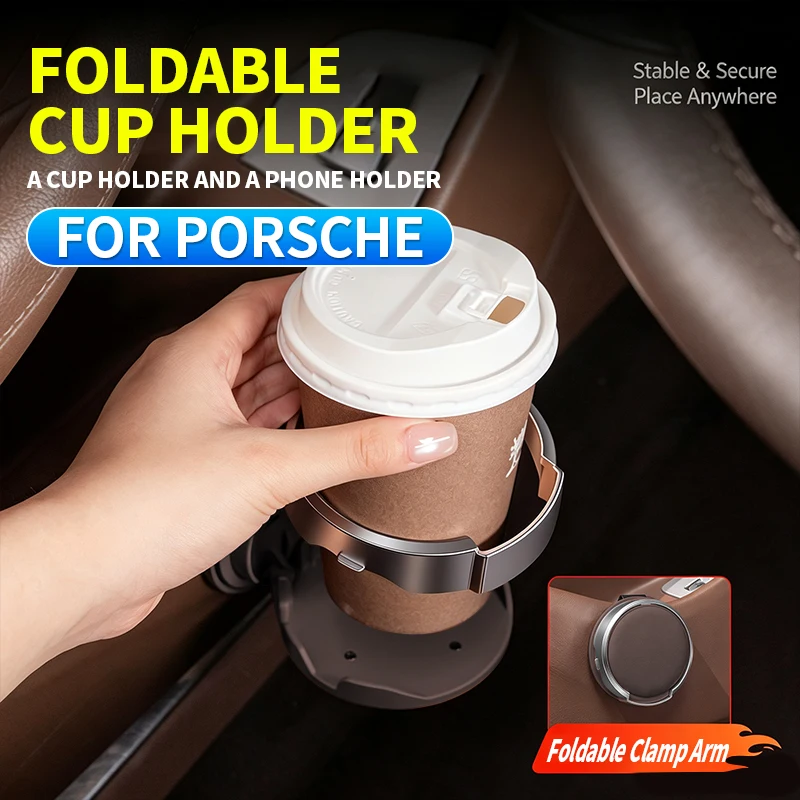 Fits Cayenne 955 957 958 9YA Macan 95B Panamera 970 971 718 Boxster 911 Carrera 992 Taycan car multifunctional door cup holder