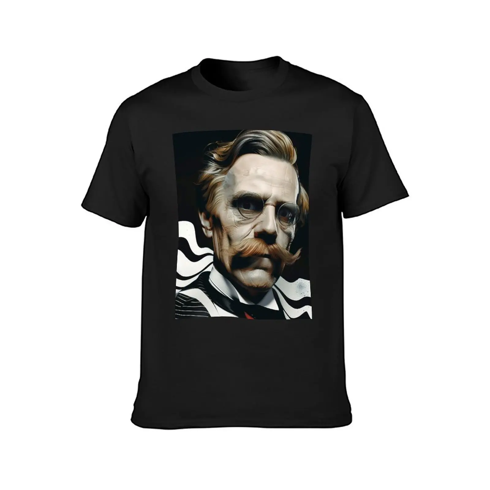 Friedrich Nietzsche Trippy Op Art T-Shirt boys animal print quick-drying anime clothes customs plain white t shirts men