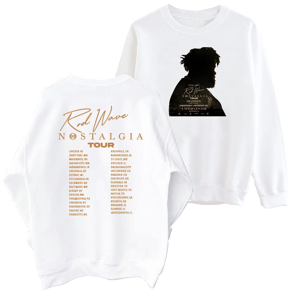 Rod Wave Nostalgia Tour Sweatshirt Harajuku Round Neck Long Sleeve Oversized Tops Fans Gift Tops