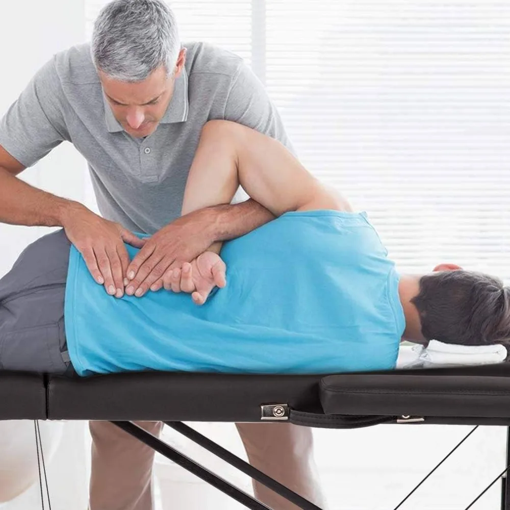 Mesa de massagem com esponja de memória, cama de massagem portátil, berço facial, ajustável 2 dobra PU, altura larga, salão de beleza, 77 polegadas, 30 polegadas, 4 polegadas