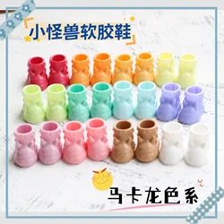 STOSOLL Soft Rubber Shoes Transparent Macaron Color System OB11ob24stodollm Little Six Pu 6/4 Baby Shoes Doll Accessories