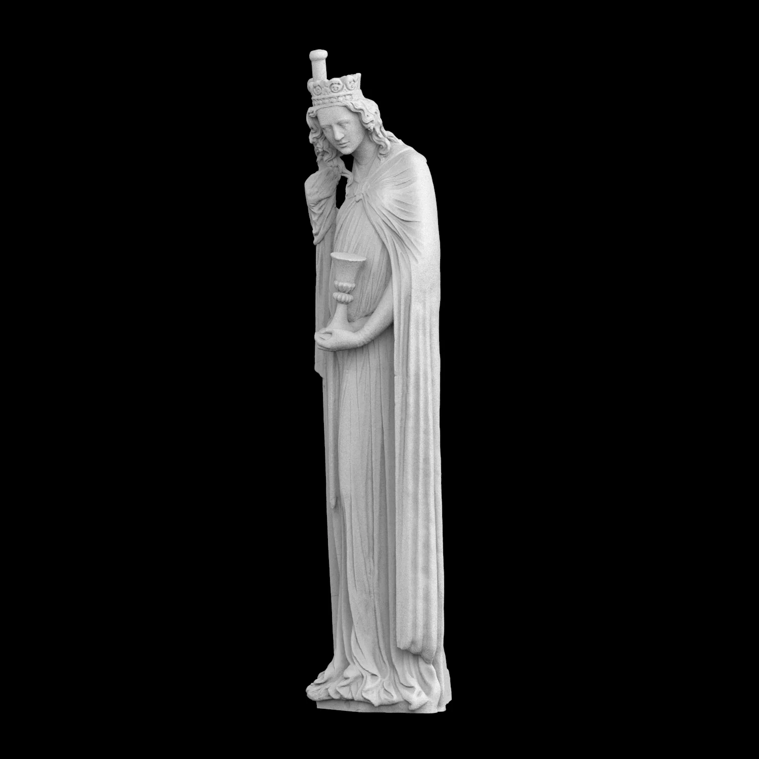 Afbeelding 3: De vrome gelovige - 3D-geprint harsmateriaal, handgeschilderde gipsstructuurdecoratie (verzending binnen 10 dagen)