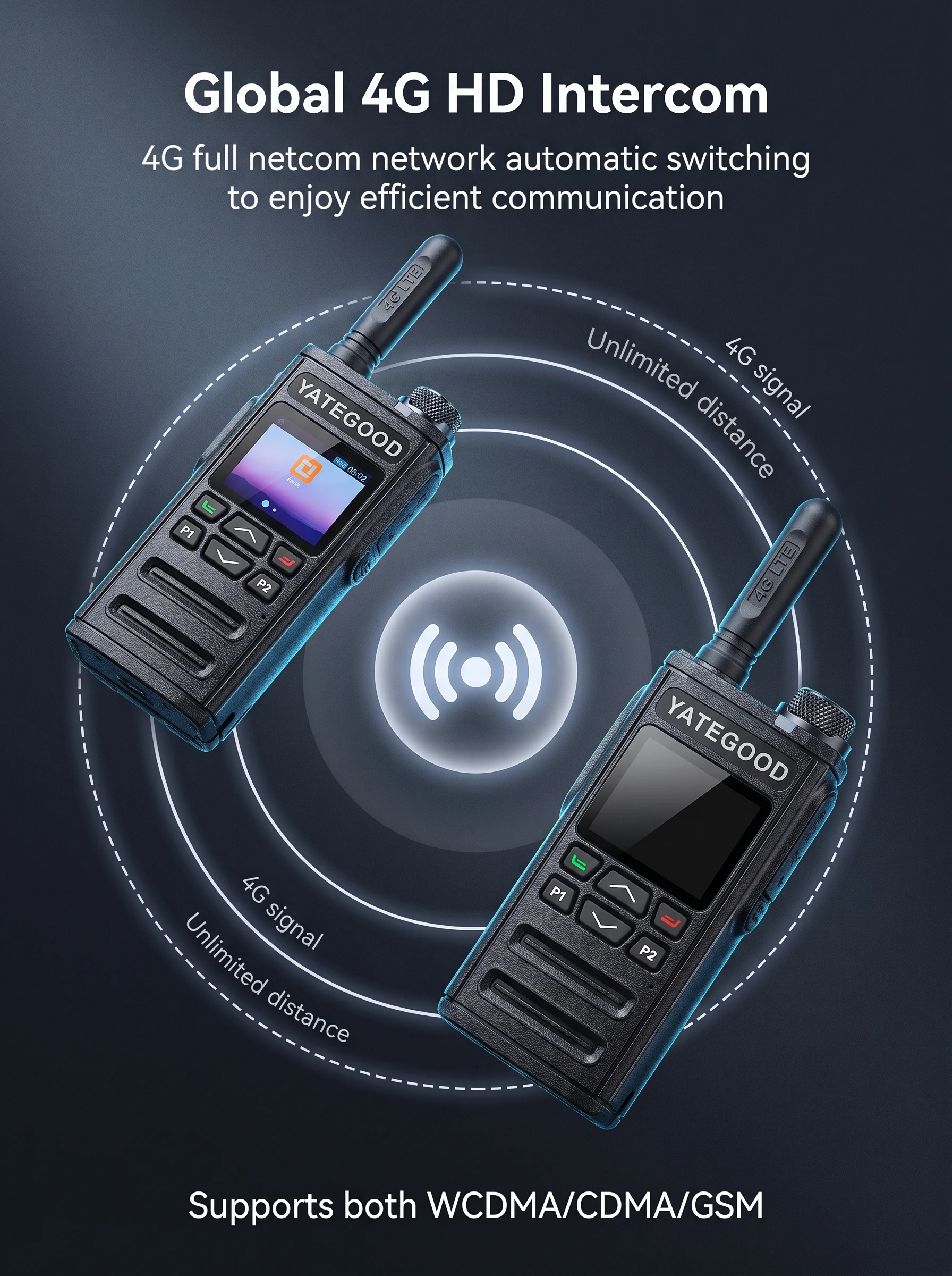 Global ZELLO Walkie Talkie Network 5000KM 3G 4G Radio WiFi 100KM Bluetooth GPS