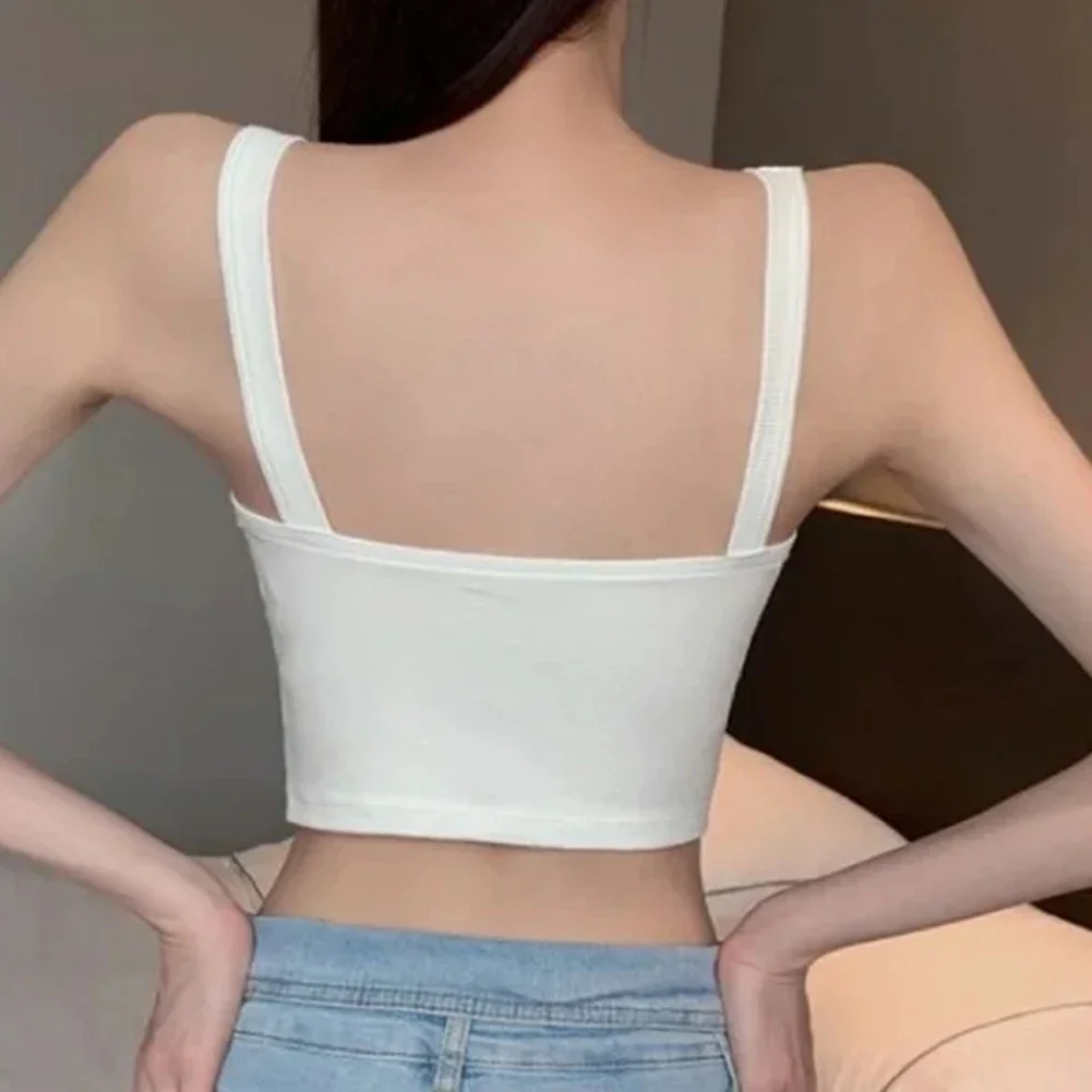 For Daily Wear Slim Fit Top Womens Crop Top For Casual Outing Women Sleeveless Crop Top Spicy Girl Slight Stretch Elasticity