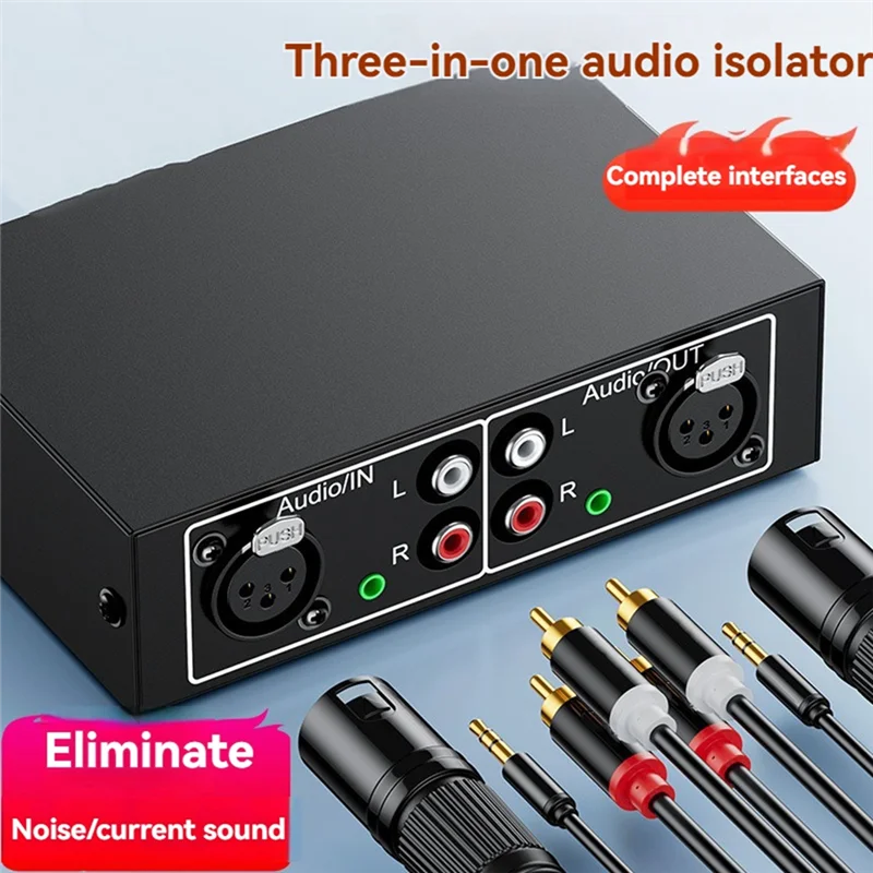 FORW-Audio Noise Eliminator Current Noise Isolator Dual Lotus XLR Port Amplifier Multifunctional Audio Filter