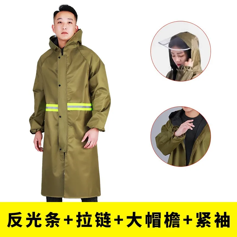 Long raincoat full body rainproof adult jacket one-piece thickened new long raincoat thickened fabric