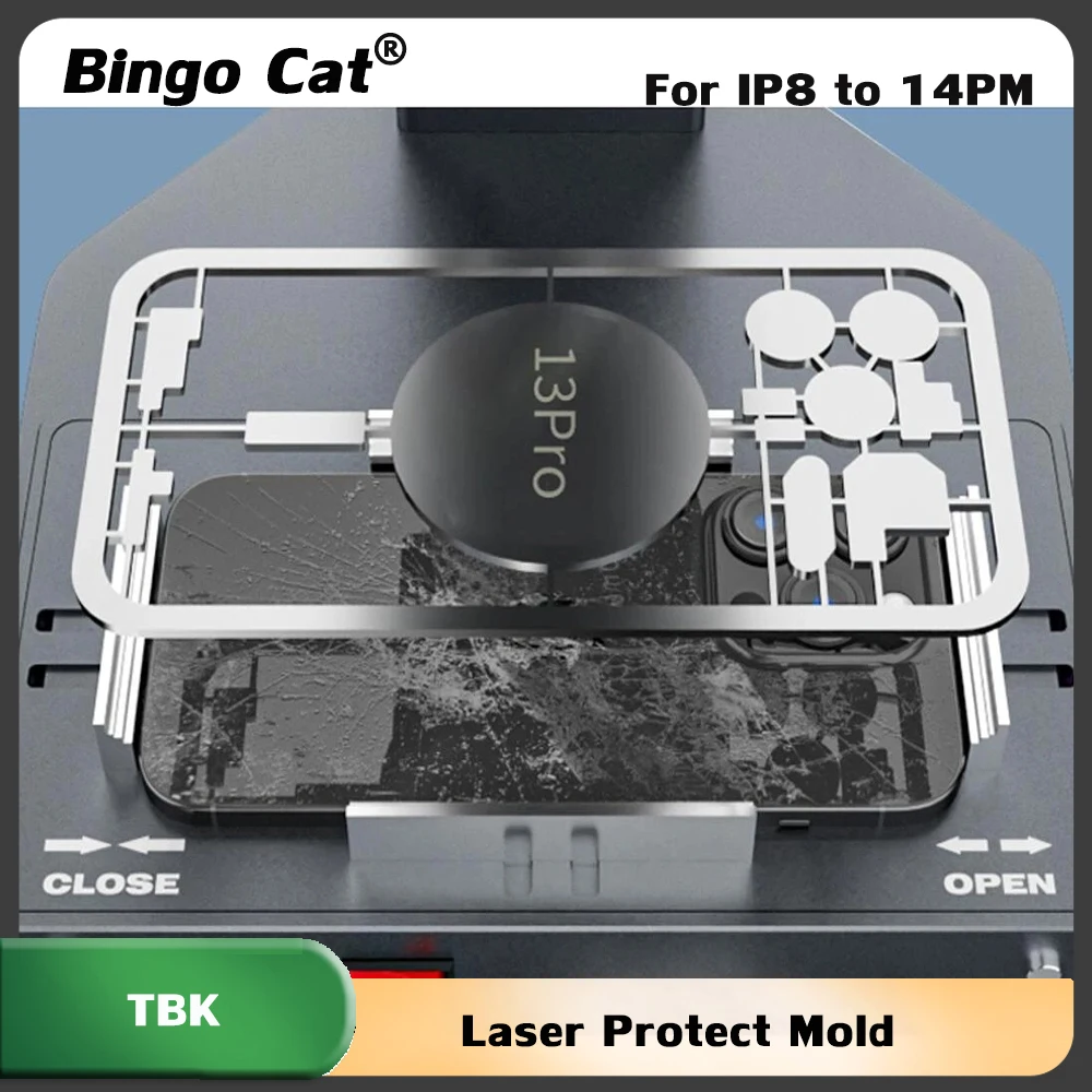 TBK Laser Protect Mold for iPhone 15 X 11 12 13 14Promax Back Cover Housing Camera Lens Protection Mould Laser Separate Machine