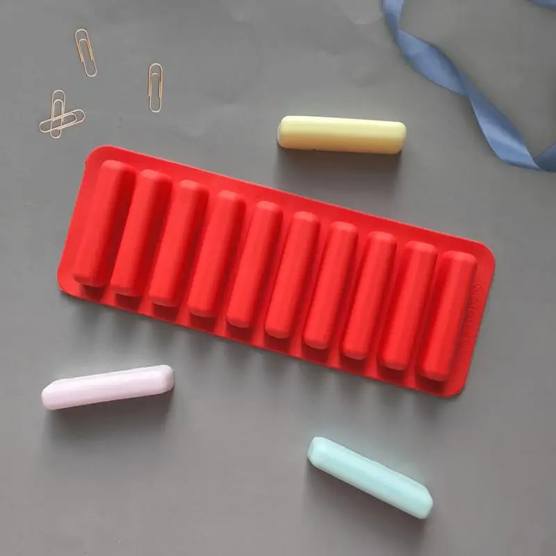 Silicone Long Strip Ice Cube Mold Non-Stick For Chocolate Jelly Biscuit DIY Baking Ice Cream Bar Tray Kitchen Tool 10 Grids view 4