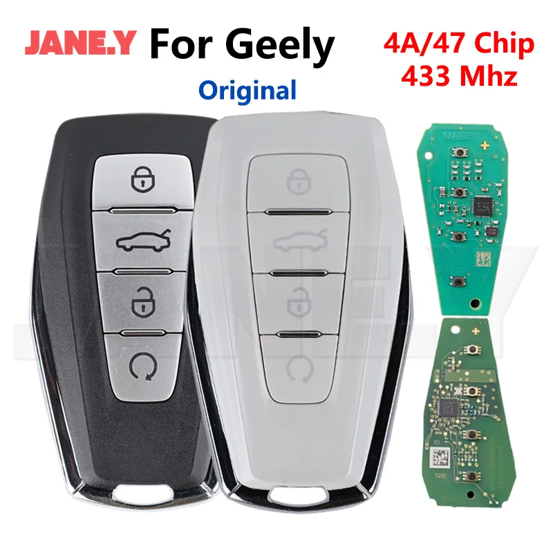 

Автоматический умный дистанционный автомобильный ключ, оригинальный для Geely Okavango Azkarra Atlas Coolray Monjaro KX11 Emgrand X7 X3 S1 Fob 433Mhz 4A/47 чип