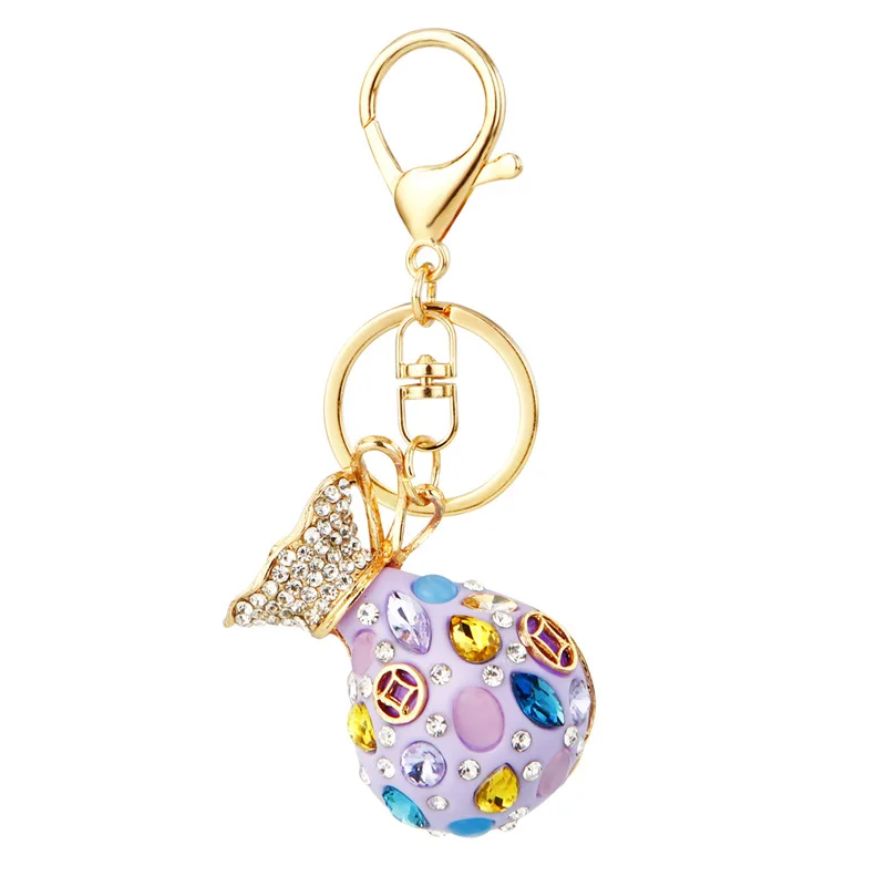 Rhinestone Money Bag Keychain Car Key Blessing Bag Bag Hanging Decoration Key Holder