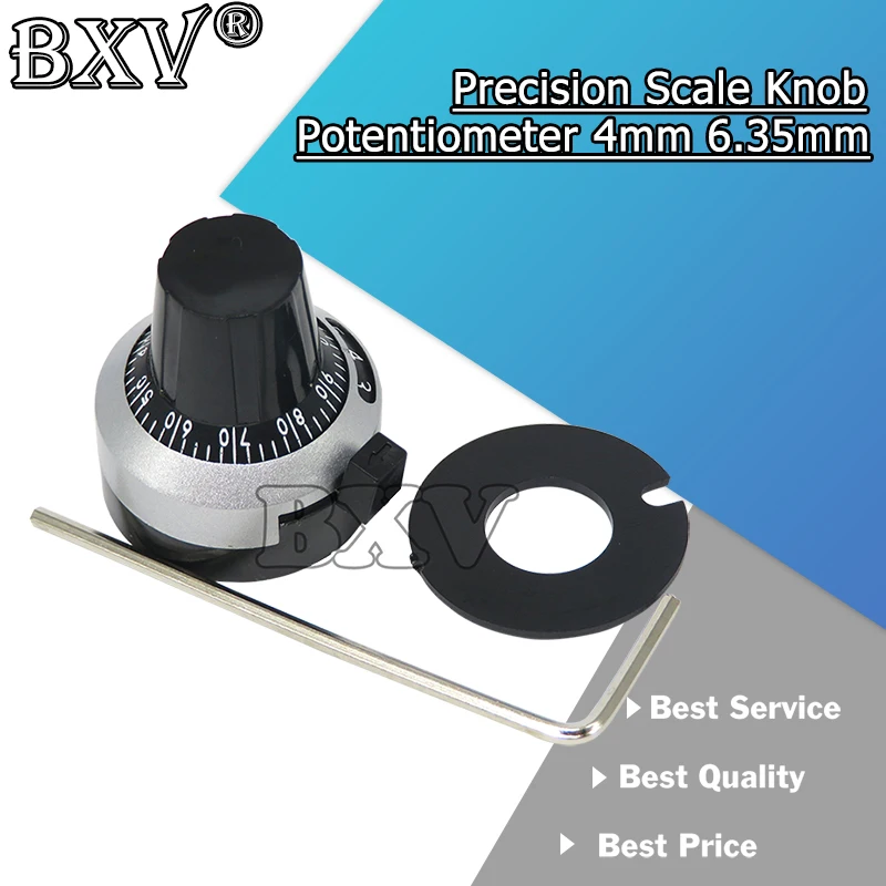 1PCS WXD3-12/WXD3-13 3590S 4mm 6.35mm Precision Scale Knob Potentiometer Knob Equipped With Multi-turn Potentiometer