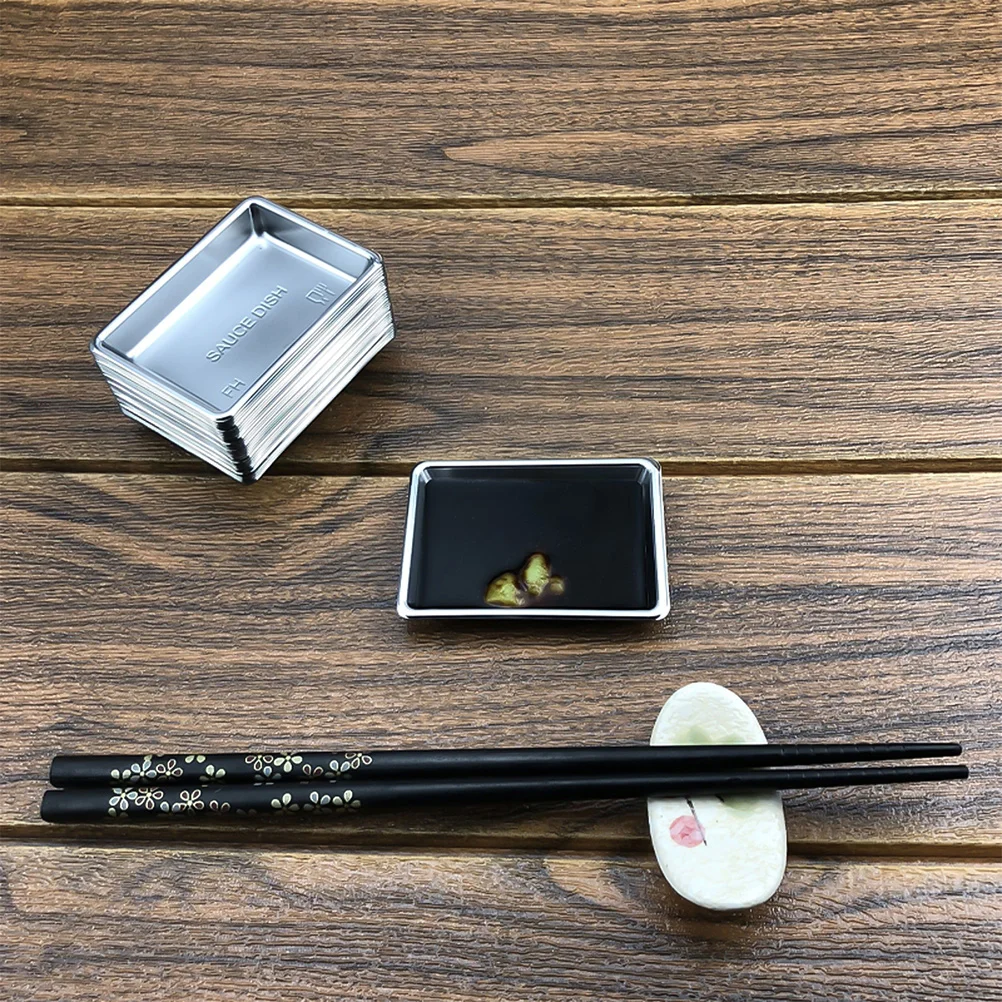 150 قطعة أطباق الصلصة السميكة تصميم مربع حاويات توابل الصويا القابل للتصرف 2 1 جرام أطباق غمس بلاستيكية شديدة التحمل لفندق الأسرة #5