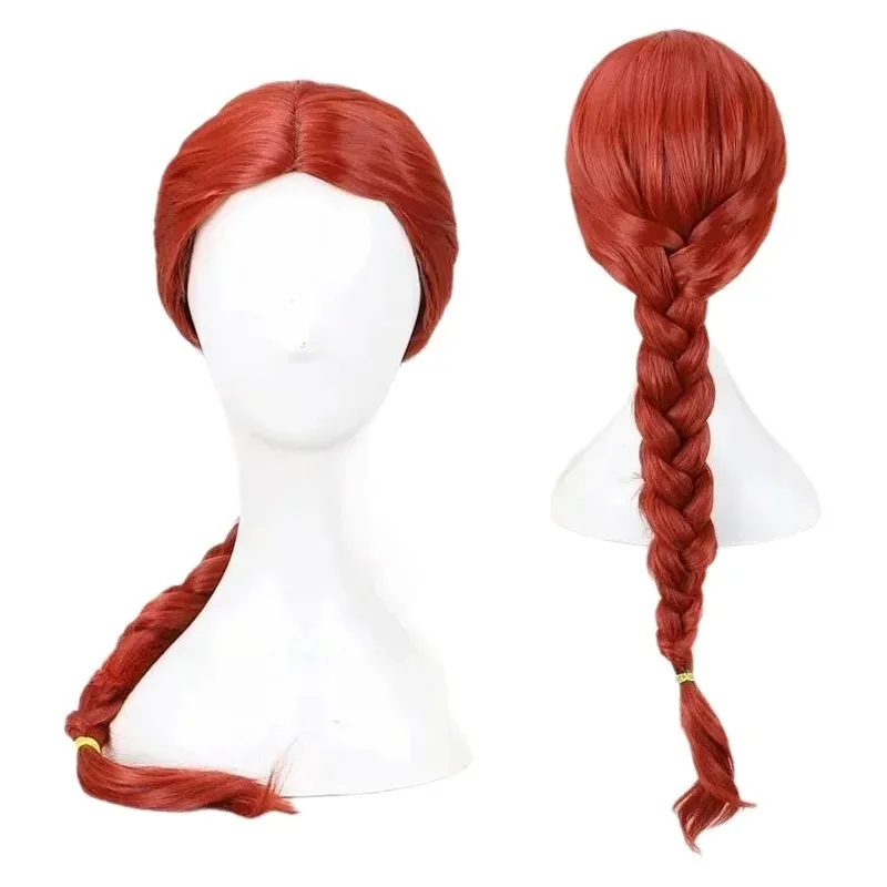 

Red Fried Dough Twists long braid cos wig synthetic fiber wig