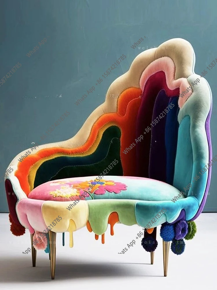 Technology sofa, special-shaped single sofa, dopamine sofa, designer model, creative lobby entrance chair