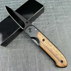 BM DA44 Ourdoor Survival Pocket Folding Knife Wood Handle Titanium Finish Blade Tactical Knifes EDC Hunting Self Defense Knives