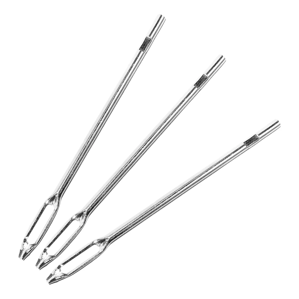 

3pcs Tire Repair Needle Glue Strip Tools Silver Split Eye Needles for Car Truck Motorcycle Bicycle Tires Efficient Repair Long