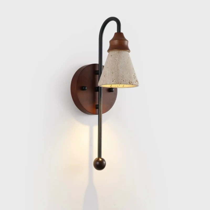 

Wabi-sabi Wall Lamps Travertine Lampshade LED Wall Sconces Living Room Corridor Homestay Restaurant Teahouse Adorn Light Fitting