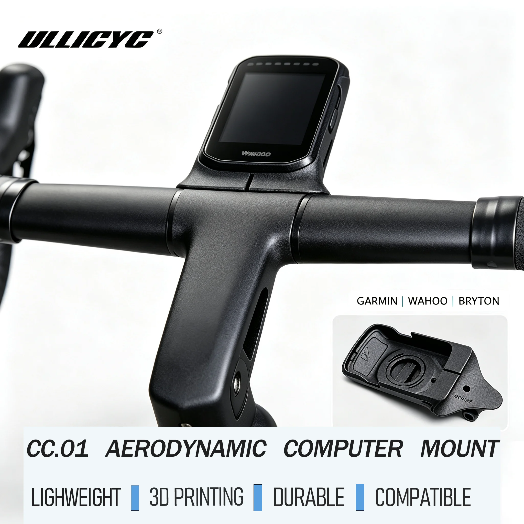 For CC.01 Rocket Mount Aerodynamic Computer Mount 3D Printed Bike Speedometer Bracket Compatible with Garmin Wahoo Bryton
