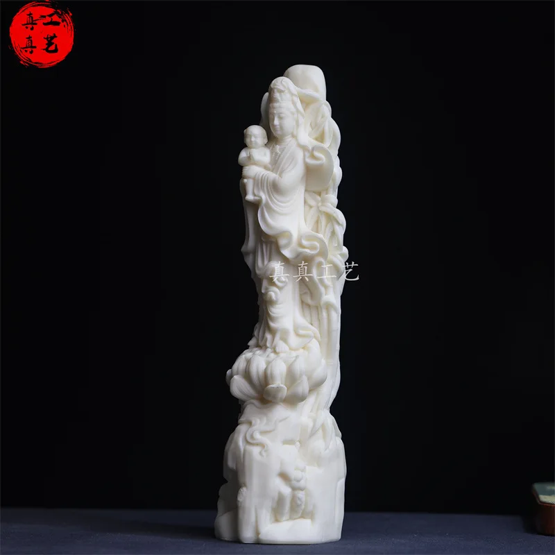 Ivory Nut Songzi Avalokitesvara Beauty Decoration Home Decorations and Accessories Office Entrance Antique Shelf Crafts Statue f