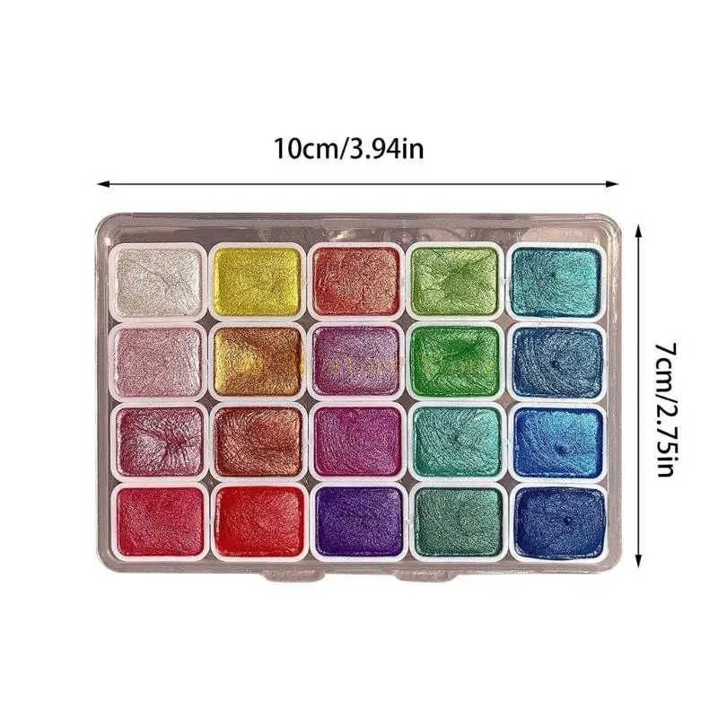 20 kleuren glitter aquarelverf voor kunstschilderen paaseieren kleuren D0UA