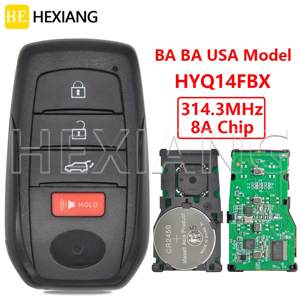 HE HYQ14FBX BA USA Market 8A Chip 314.3MHz Proximity Smart Card Samochodowy zdalny kluczyk do Toyoty Grand Highlander