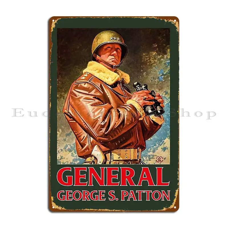 General Patton Metal Plaque Custom Pub Mural Club Living Room Customize Tin Sign Poster