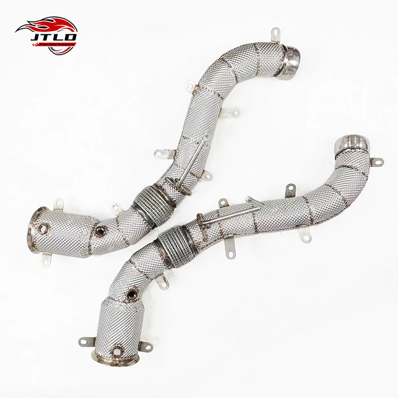 JTLD Stainless Steel Straight Pipe With Heat Shield Exhaust Downpipe For Mclaren 600LT 650S 570S