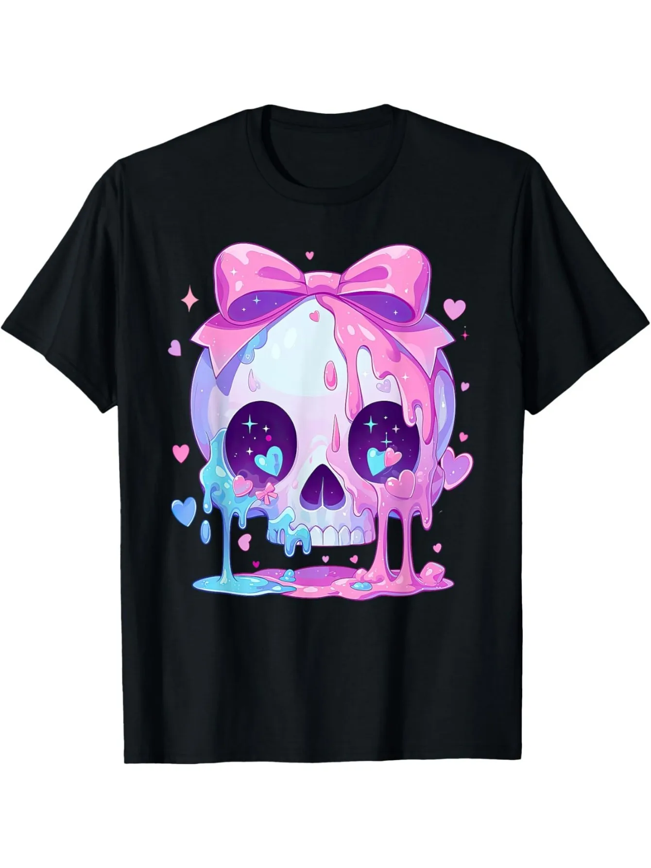 

Pink Skull Graphic Printing Summer Autumn Winter Pure Cotton Men's and Women's T-shirts Short Sleeves Luxury Outdoor Sports