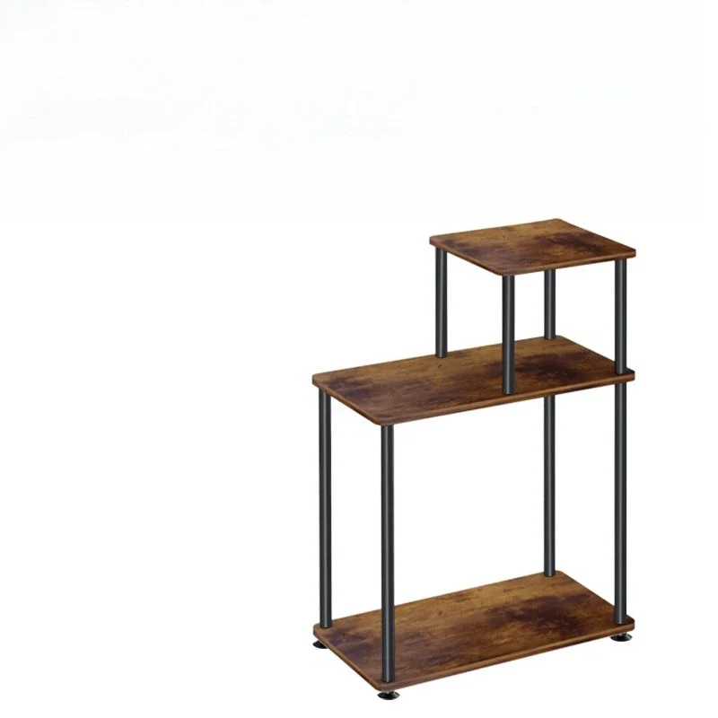 Three-layer shelf display coffee table side table bookshelf metal frame with storage