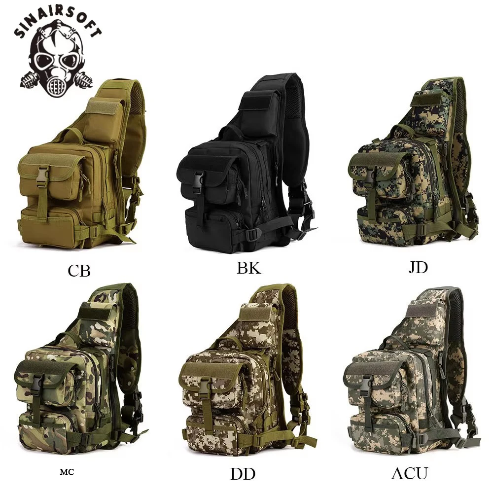 SINAIRSOFT Outdoor Sport Climbing 800D Nylon Tactical Backpack Single Shoulder Sling Chest Camping Airsoft Hunting Bags LY0040