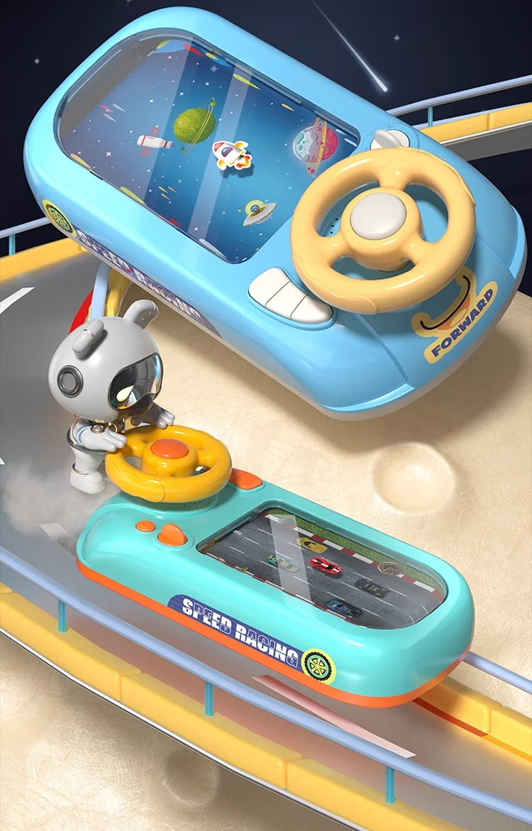 Racing Car Electronic Adventure Game Steering Wheel Driving Toy Children Simulation Vehicles With Music Sound For Kids Baby Gift