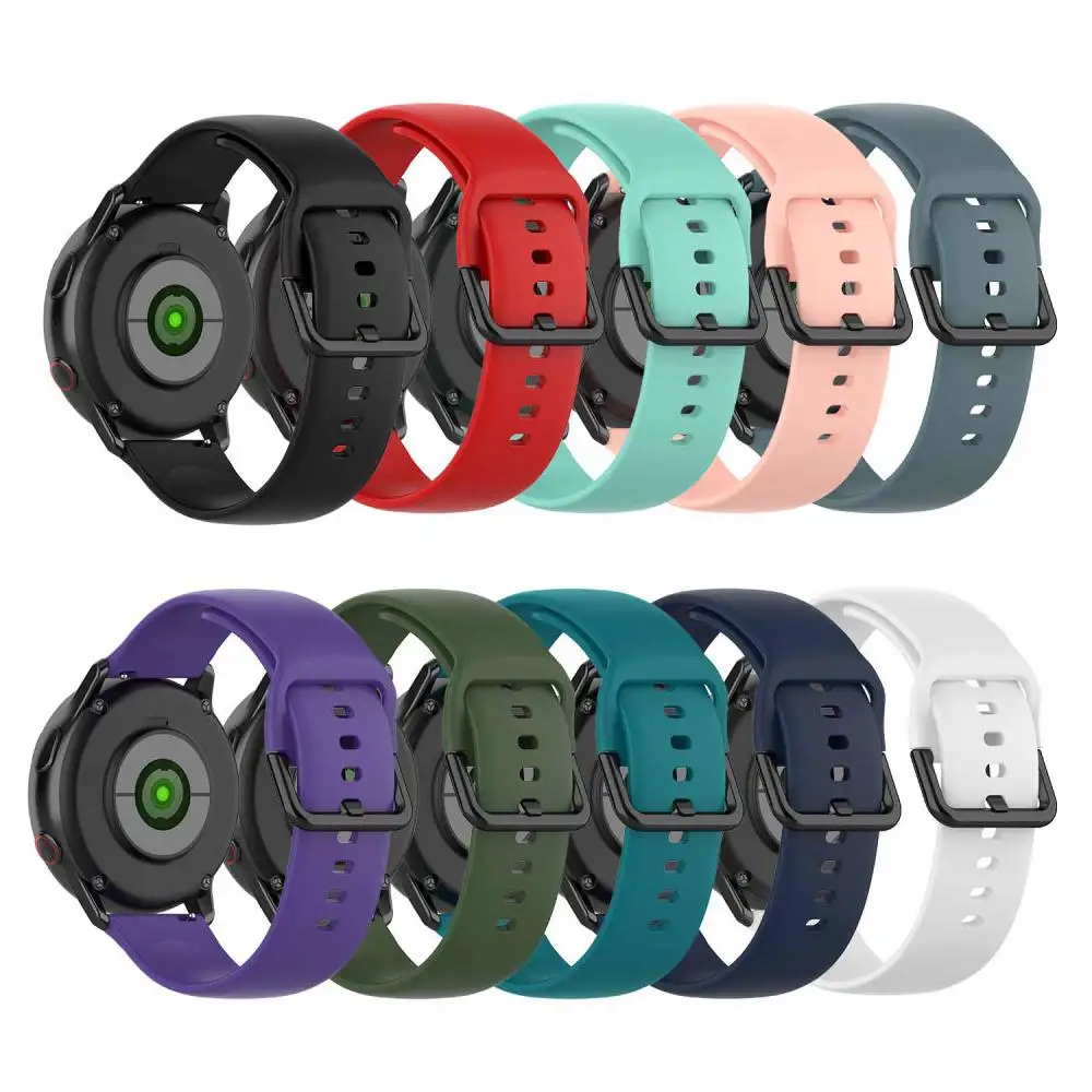 20mm Silicone Watchband For Samsung Galaxy Watch Active 42mm Gear S2 Sport Replacement Bracelet Band Strap For SM-R500 SM-R810