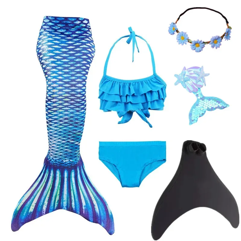 夏子供水泳マーメイドテールマーメイドコスチュームコスプレ子供プリンセスパーティーファンタジー水着モノフィンフィンを追加することができますクリスマス