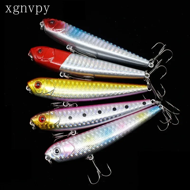 

xgnvpy 9cm/8.5g Floating Pencil Long Throw Minnow Water Surface Line Subbait Bait Bait Bait Hook Sharp