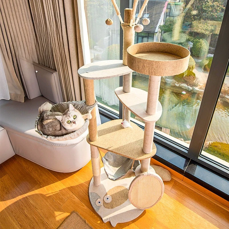

Supplies Sandbox Cat Tower Toys House Towers Castle Modern Cat Tower Large Wooden Things Scratcher Juguete Gato Cat Furniture