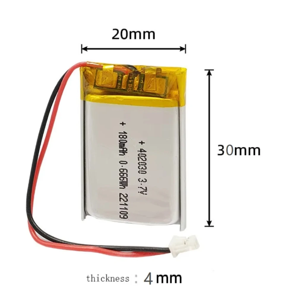 Rechargeable 3.7V 180Mah 402030   Polymer Ion Battery For SMART WATCH MP3 GPS CHARGING TREASURE POWER MOBILE POWER TABLET