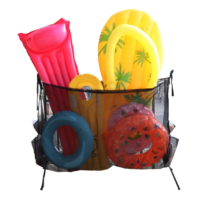 SEWS-Pool Float Toys Storage Bag,Large Pool Float Organizer Hanging Mesh Bag For Balls,Floats,Water Inflatable Toy