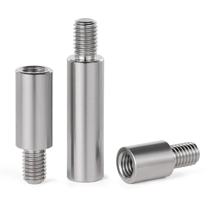 303 Stainless Steel Threaded Pillar M8+12mm M10+15mm Round Spacing PCB Male to Female Screw Standoff Spacer Single Head Column