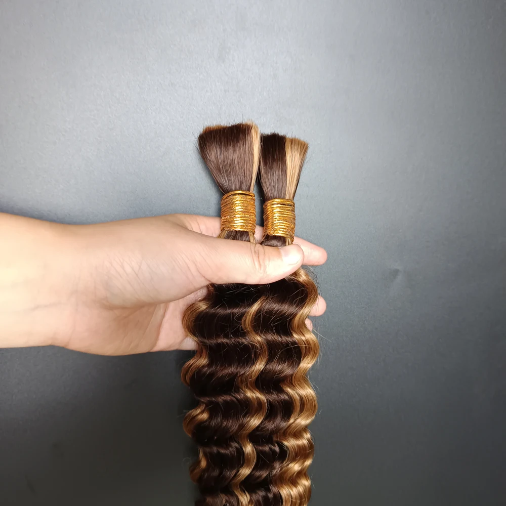 100 г/шт. P427 Выделенные объемные волосы для плетения глубоких волн человеческие волосы оптом без утка медовые светлые волосы для наращивания 1/2/3 шт. косы для волос
